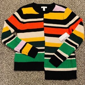 Nine West Multicolor Color Block Chunky Knit Sweater Women's Size XS & XL